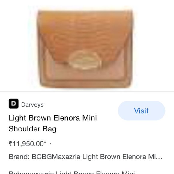 Authentic BCBGMAXAZRIA Elenora Brown Leather Sling Bag - Picture 15 of 15